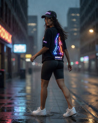 SIDWALK "WALK DIFFERENT" Collection Black T-Shirt | Luxury Neon Glow Edgy Icon Tee thumbnail 6