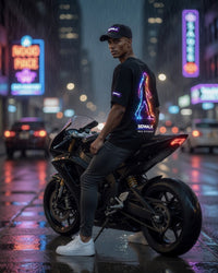 SIDWALK "WALK DIFFERENT" Collection Black T-Shirt | Luxury Neon Glow Edgy Icon Tee thumbnail 4