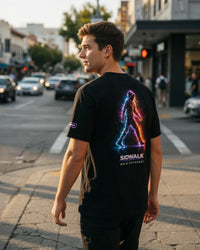 SIDWALK "WALK DIFFERENT" Collection Black T-Shirt | Luxury Neon Glow Edgy Icon Tee thumbnail 5