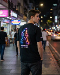 SIDWALK "WALK DIFFERENT" Collection Black T-Shirt | Luxury Neon Glow Edgy Icon Tee thumbnail 2