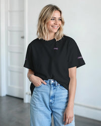 SIDWALK "WALK DIFFERENT" Collection Black T-Shirt | Luxury Neon Glow Edgy Icon Tee thumbnail 1